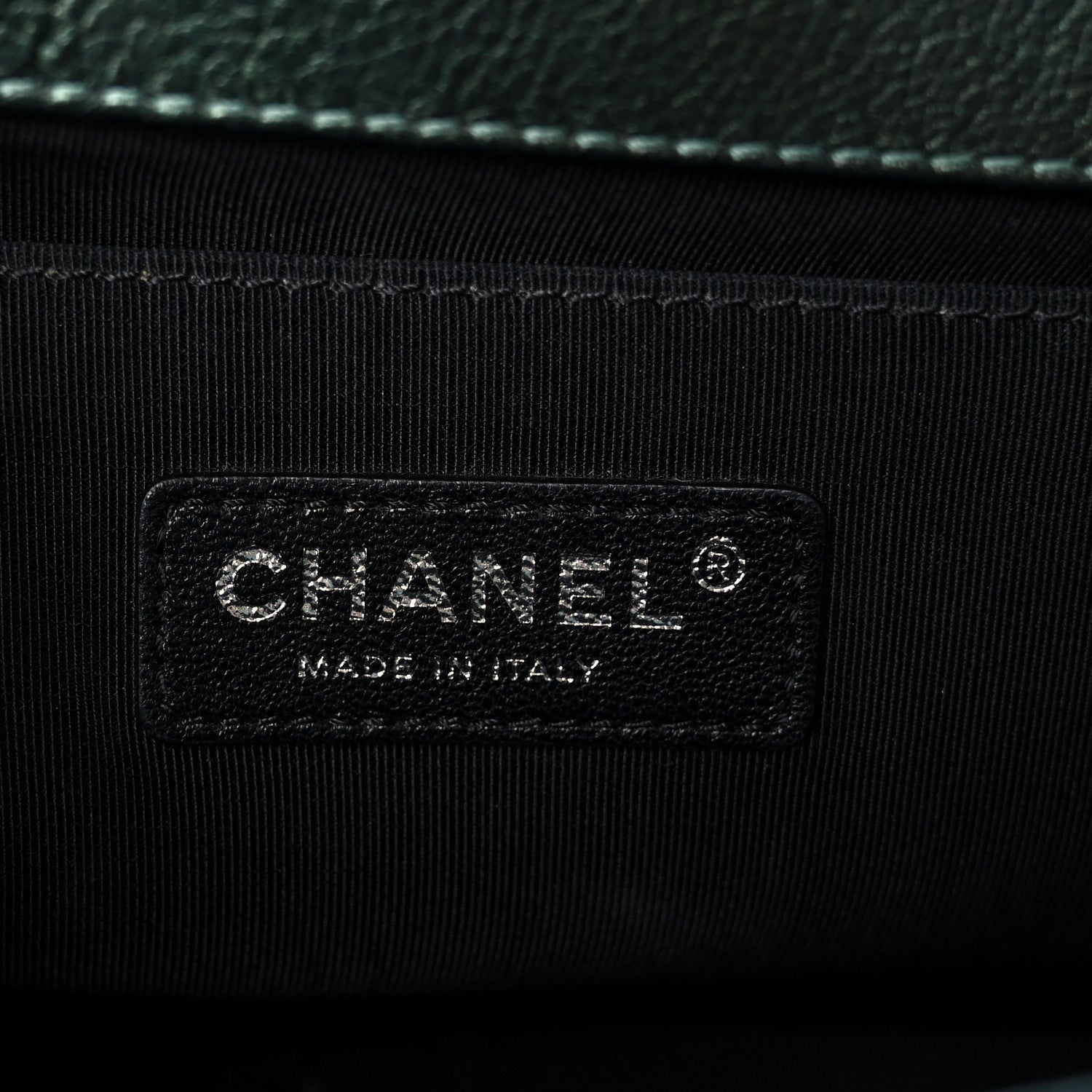 Chanel Iridescent Goatskin Quilted Medium Boy Flap Green 6 of 10