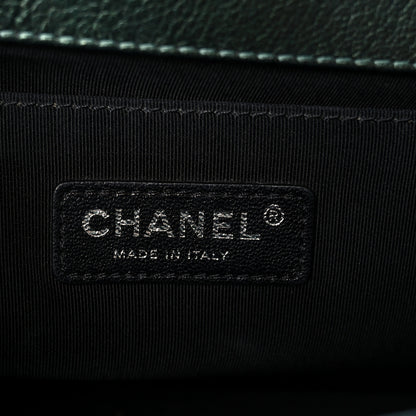 Chanel Iridescent Goatskin Quilted Medium Boy Flap Green 6 of 10