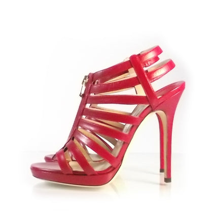 Jimmy Choo Leather Glenys Cage Platform Sandals 39 Red 2 of 8
