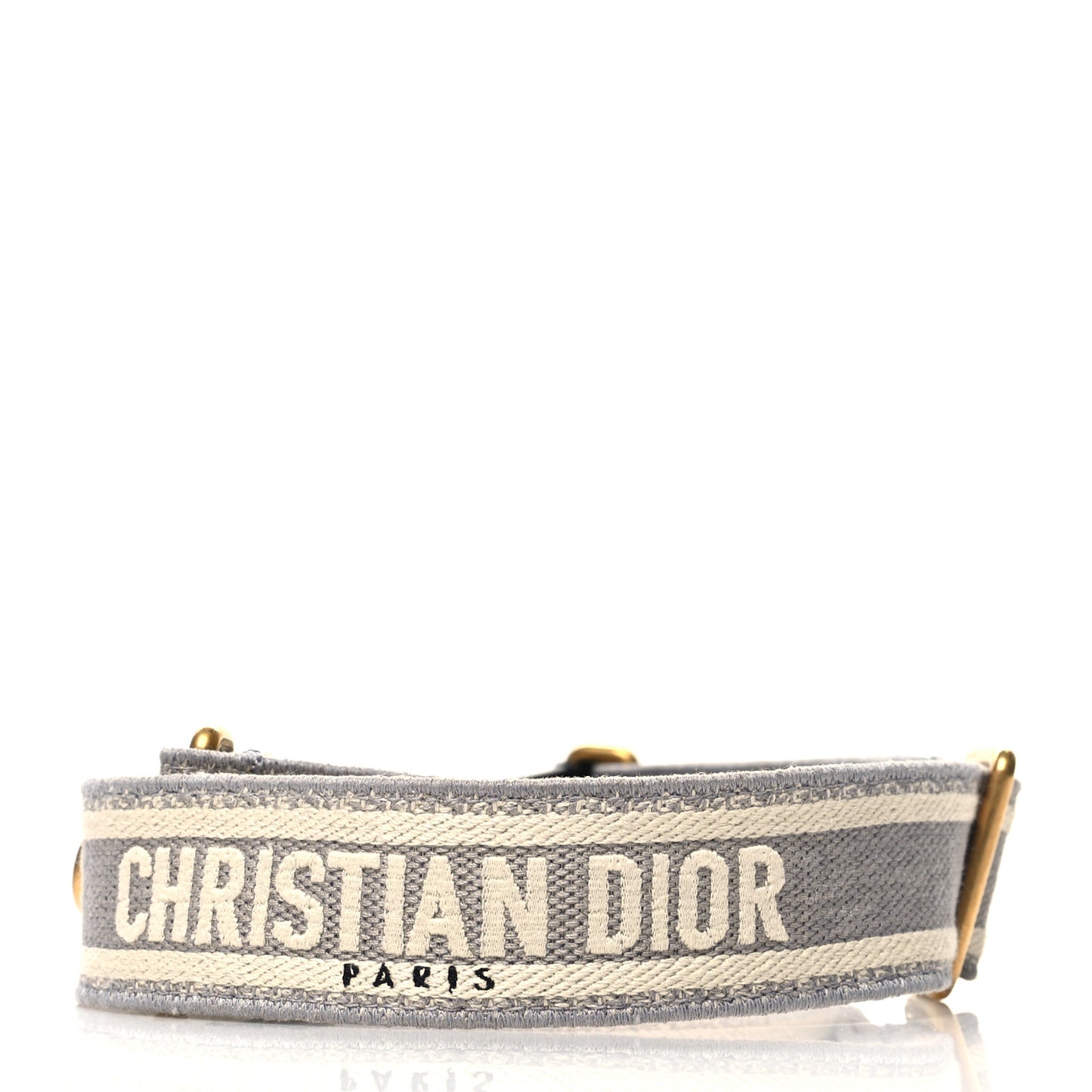 Canvas Embroidered Shoulder Strap Grey