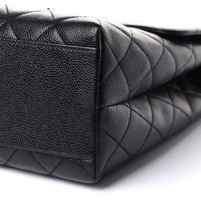 Chanel Caviar Quilted Jumbo Kelly Flap Black 10 of 10