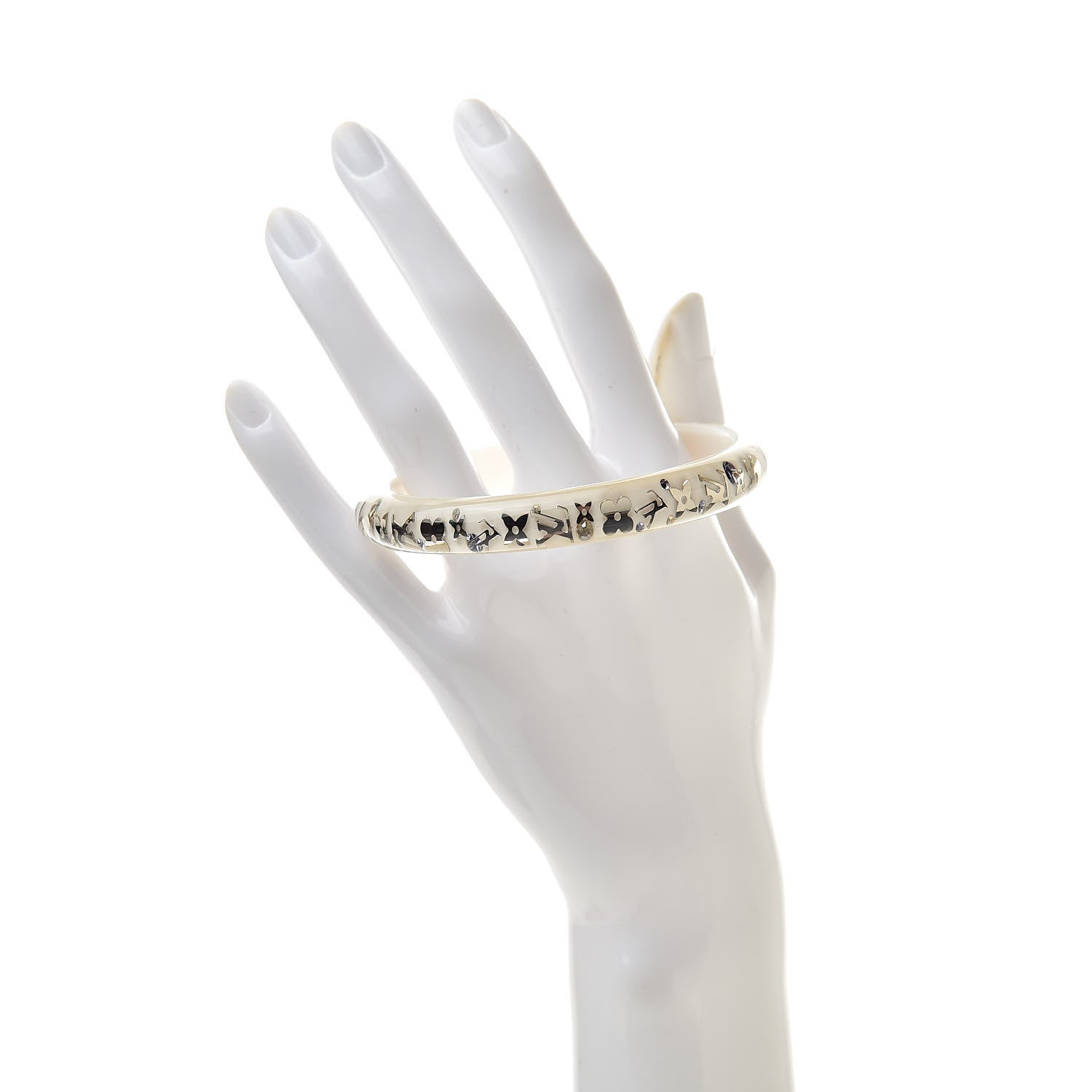 Louis Vuitton Resin Swarovski Large Inclusion Bracelet PM White 2 of 5