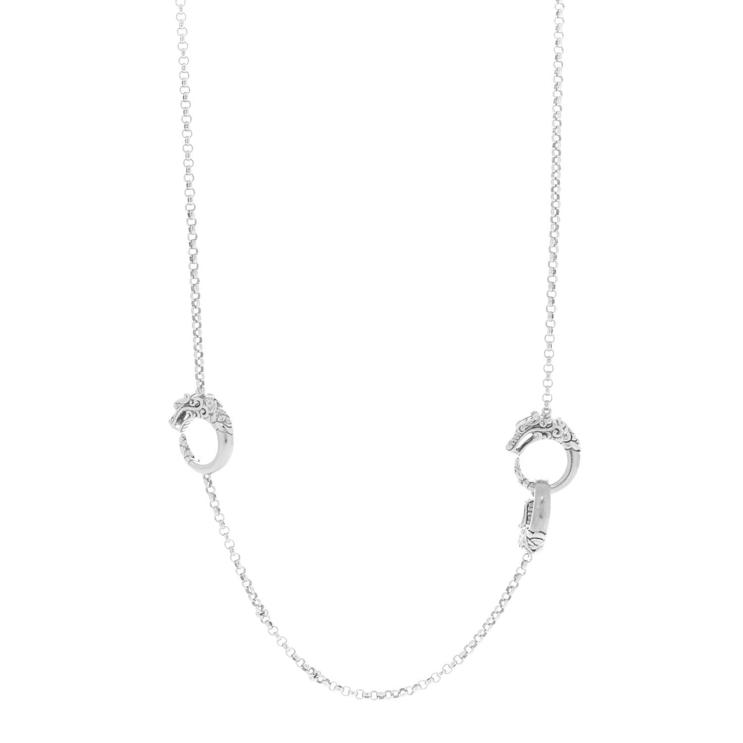 Sterling Silver 18K Yellow Gold Legends Naga Dragon Necklace