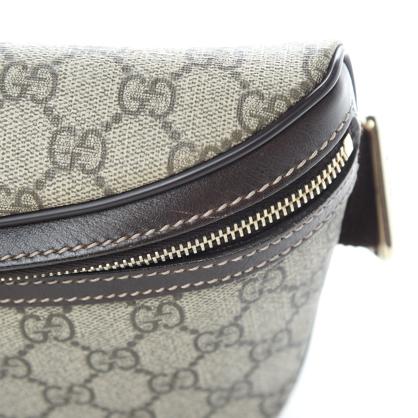 GG Supreme Monogram Belt Bag Dark Brown