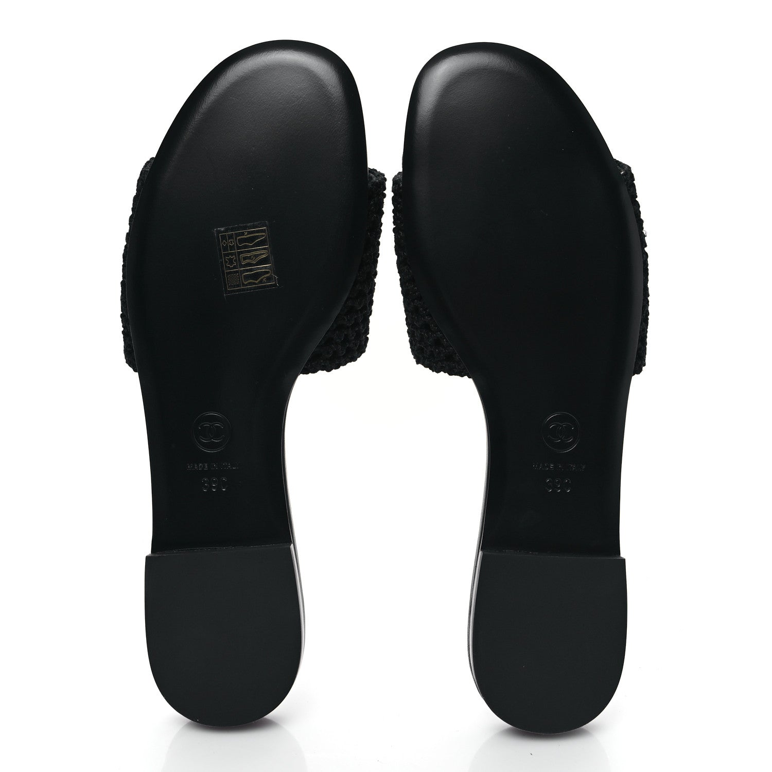 Chanel Crochet CC Mules Sandals 39 Black 5 of 9