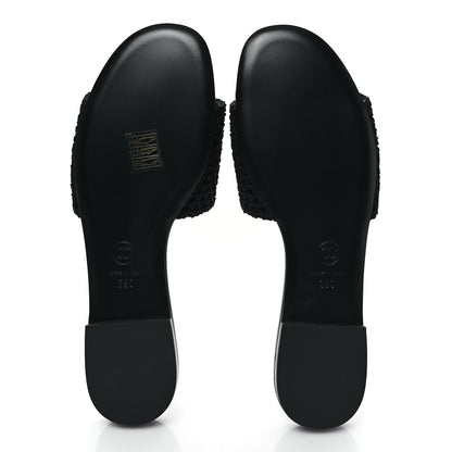Chanel Crochet CC Mules Sandals 39 Black 5 of 9