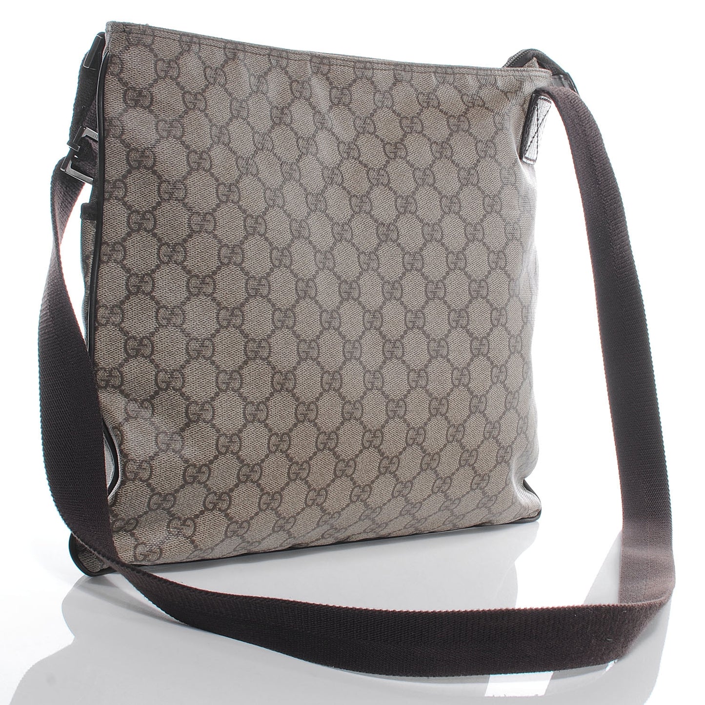 GG Plus Monogram Flat Messenger Ebony