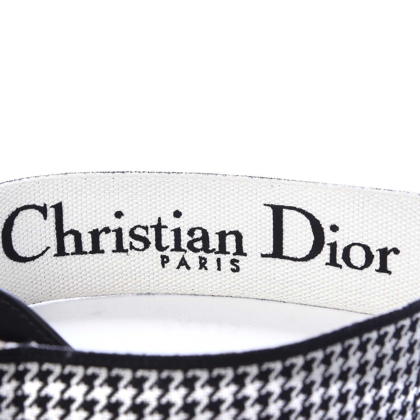 Canvas Houndstooth Embroidered 30 Montaigne Shoulder Strap Black White