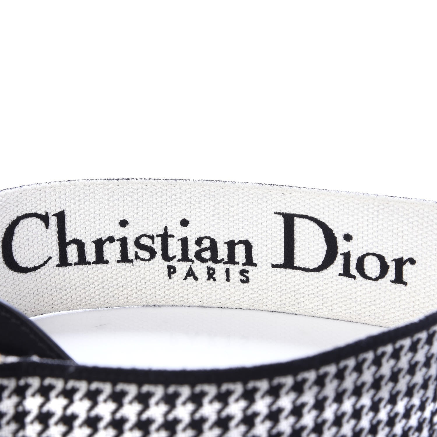 Christian Dior Canvas Houndstooth Embroidered 30 Montaigne Shoulder Strap Black White 4 of 5