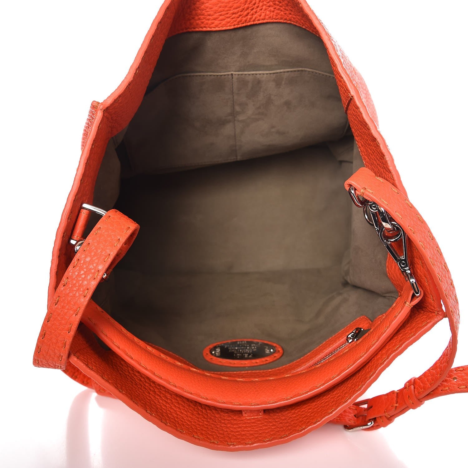 Fendi Cuoio Romano Selleria Large Anna Bucket Bag Arancio 5 of 8
