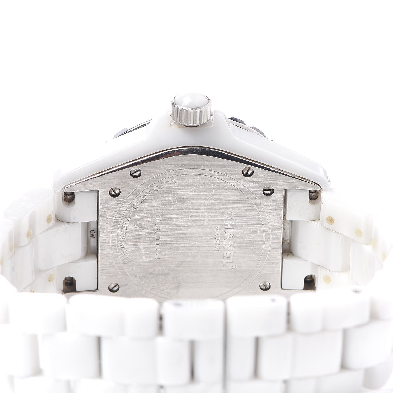 Chanel Stainless Steel Ceramic Diamond 38mm J12 Automatic Watch White 4 of 6