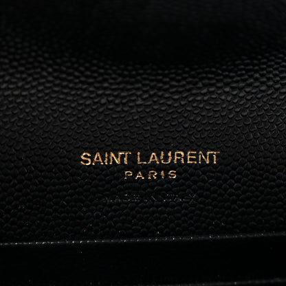 Saint Laurent Grain De Poudre Matelasse Chevron Small Monogram Envelope Wallet Black 6 of 10