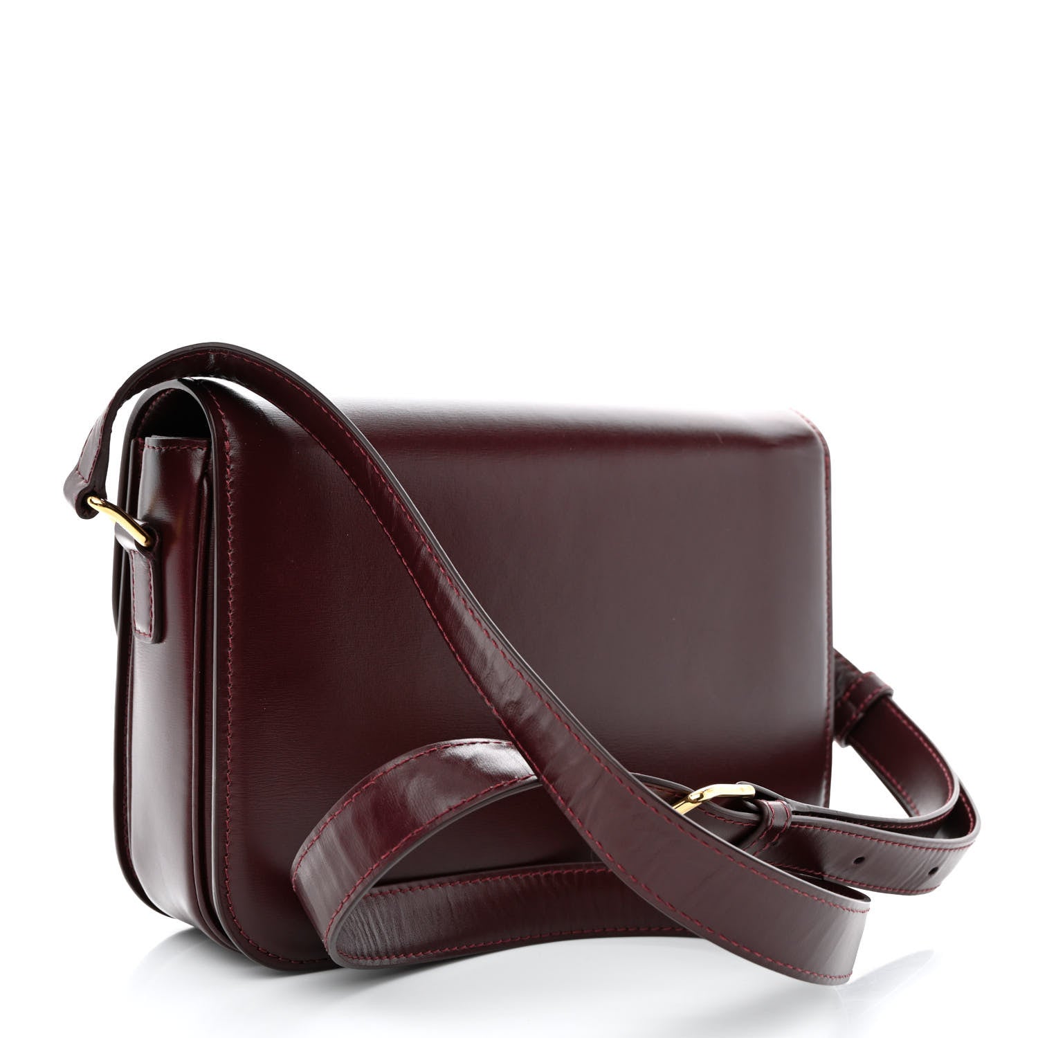Celine Shiny Calfskin Medium Triomphe Light Burgundy 3 of 15