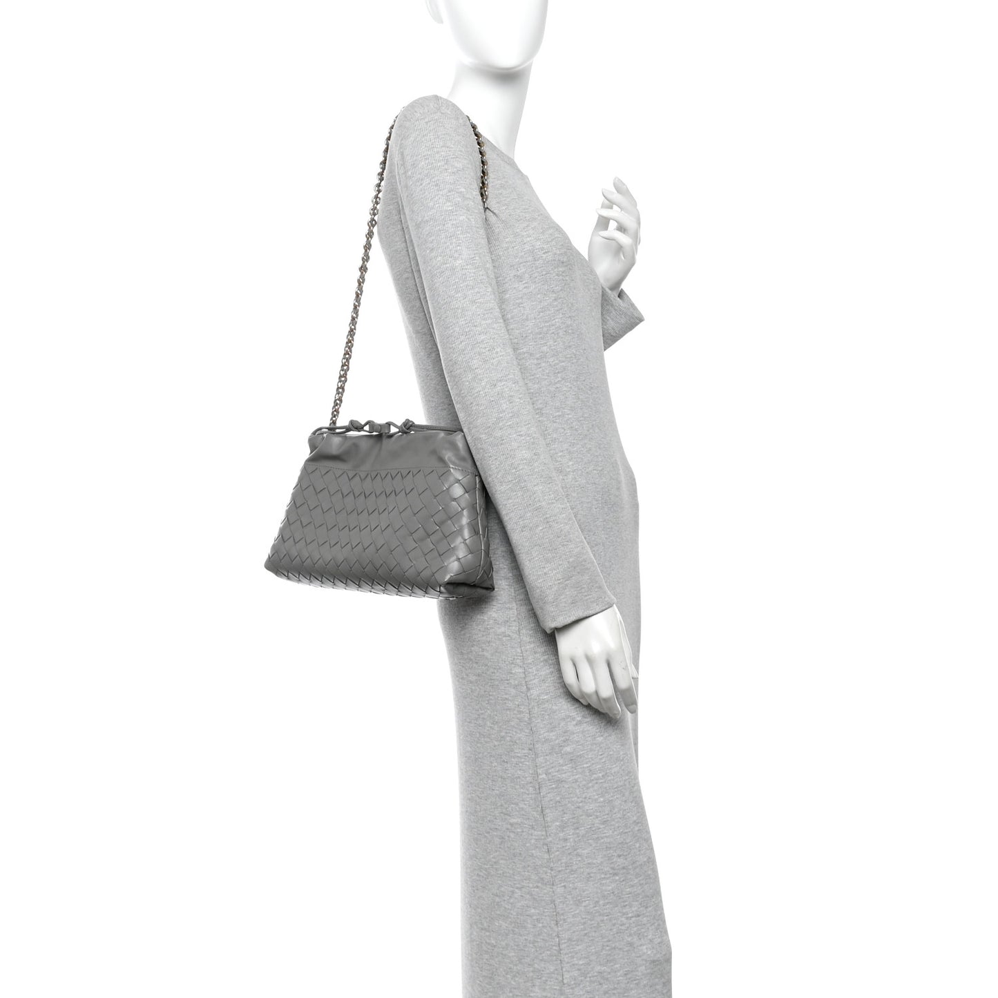 Nappa Intrecciato Dustbag Notte Shoulder Bag Basalt