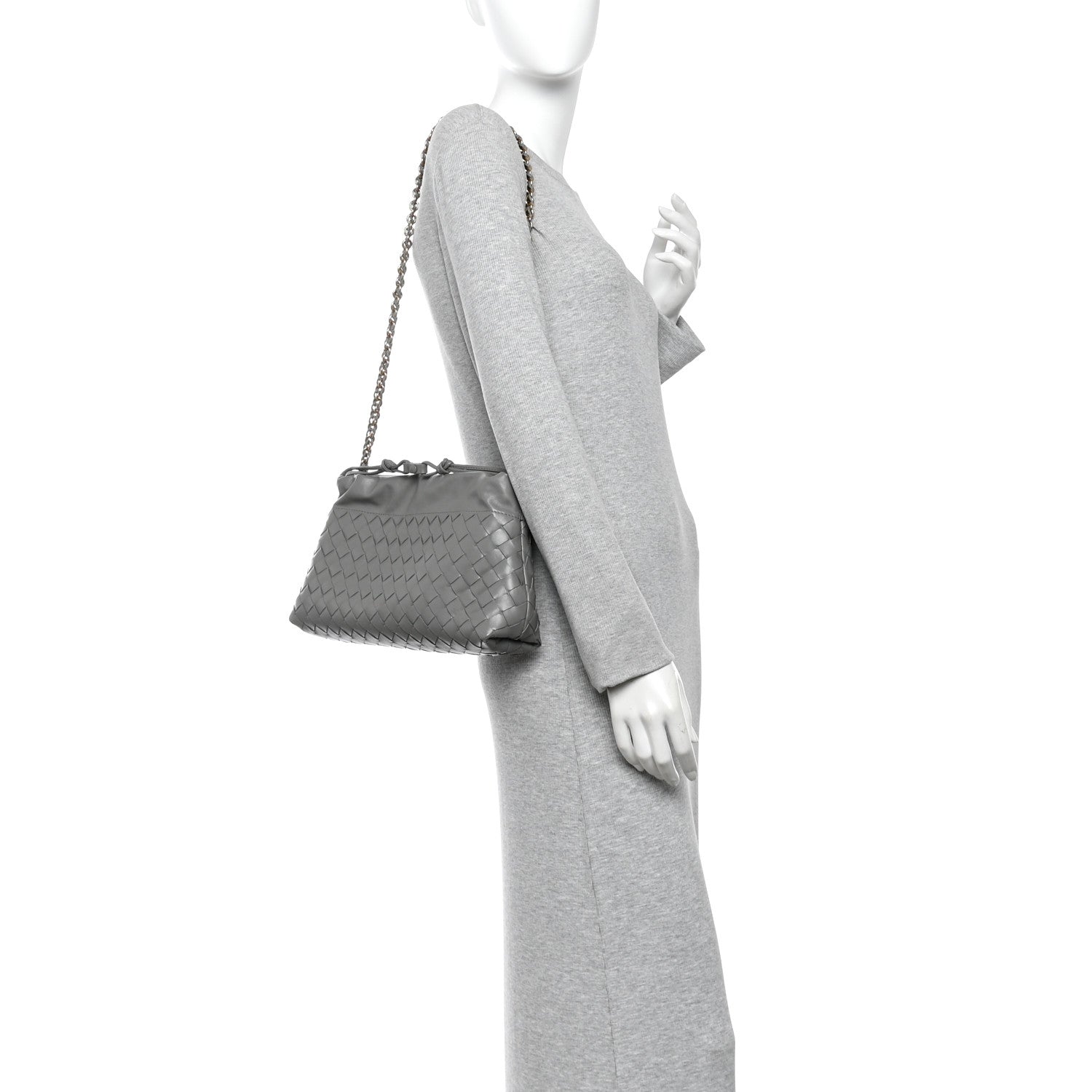 Bottega Veneta Nappa Intrecciato Dustbag Notte Shoulder Bag Basalt 2 of 9