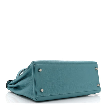 Hermes Togo Kelly Retourne 32 Bleu Atoll 4 of 10