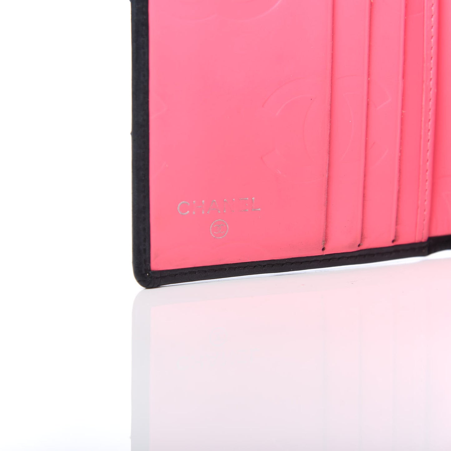 Lambskin Quilted Cambon Flap Wallet Black