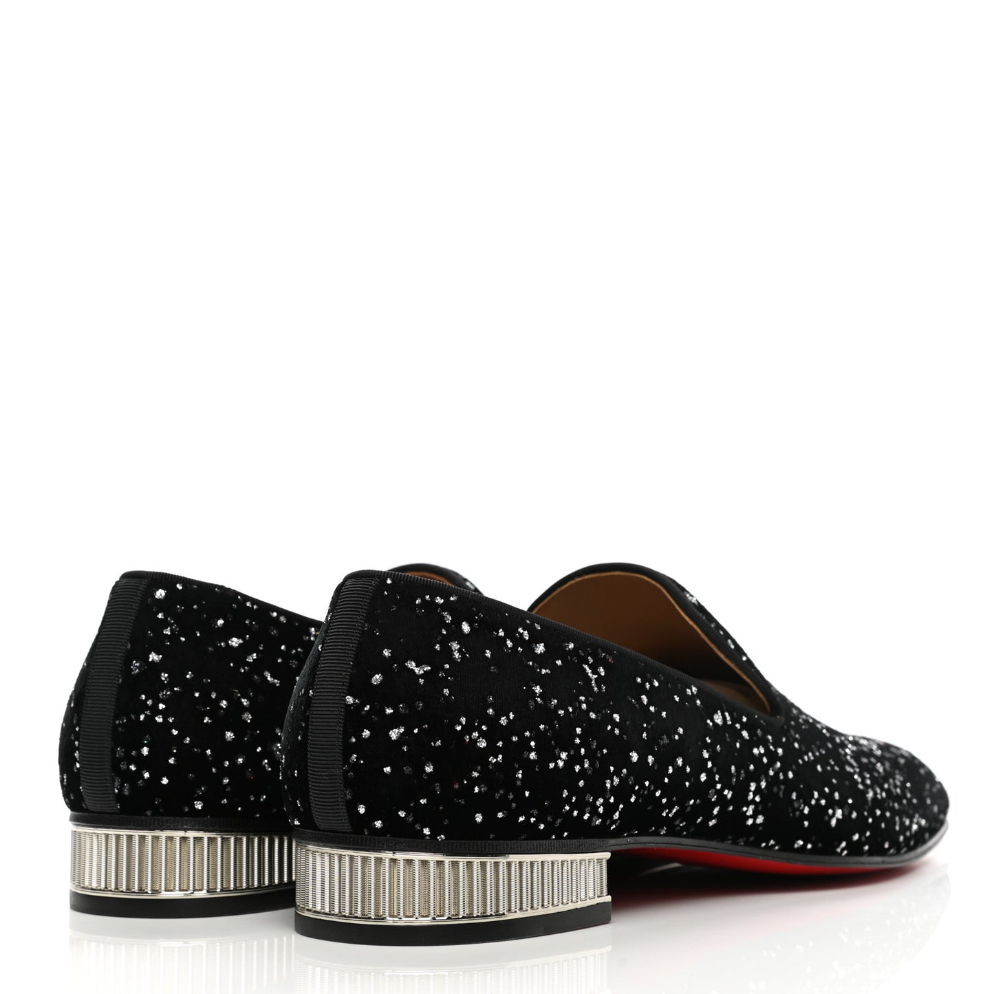 Velours Mens Colonnaki Snow Star Flat Loafers 43.5 Black