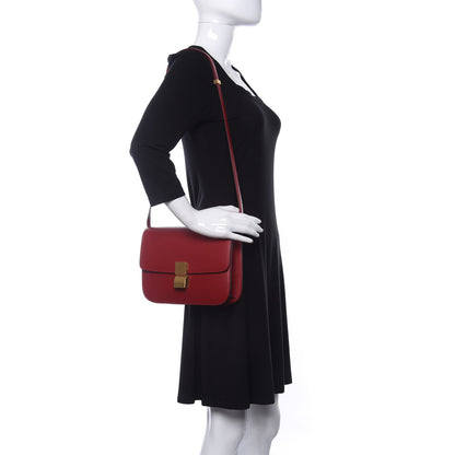 Celine Box Calfskin Medium Classic Box Flap Bag Red 2 of 11