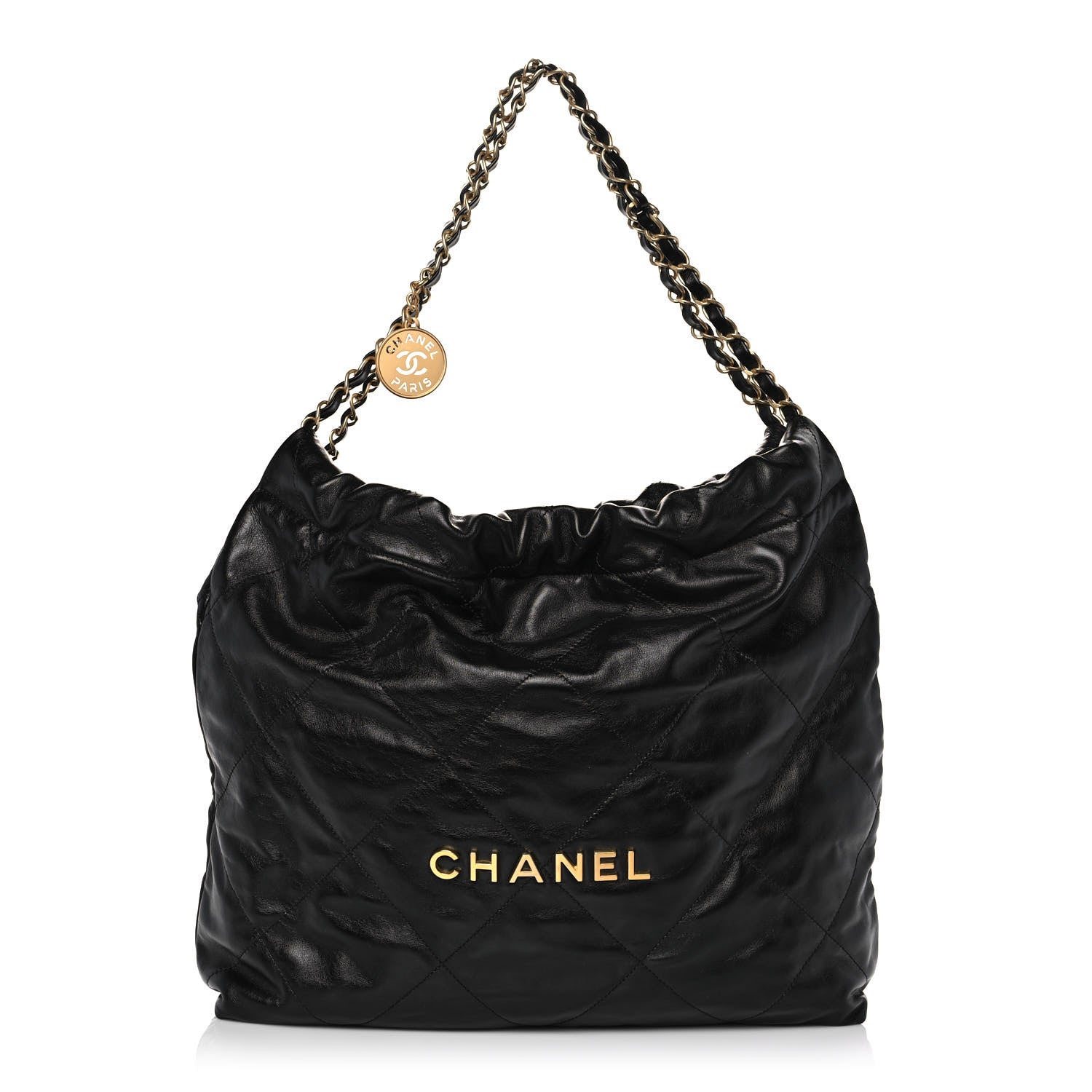 Chanel Shiny Calfskin Quilted Chanel 22 Black 3 of 13