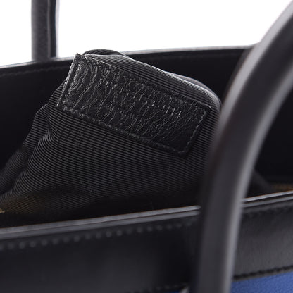 Saint Laurent Calfskin Bi-Color Small Sac De Jour Royal Blue Black 7 of 13