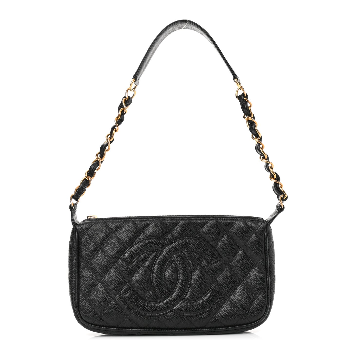 Caviar Quilted Timeless CC Shoulder Bag Black