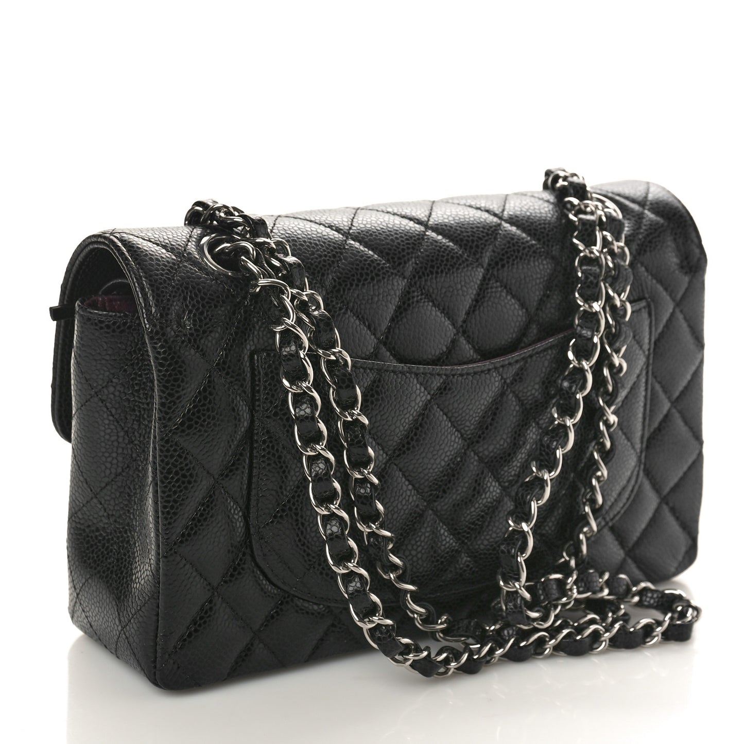 Caviar Quilted Small Double Flap Black