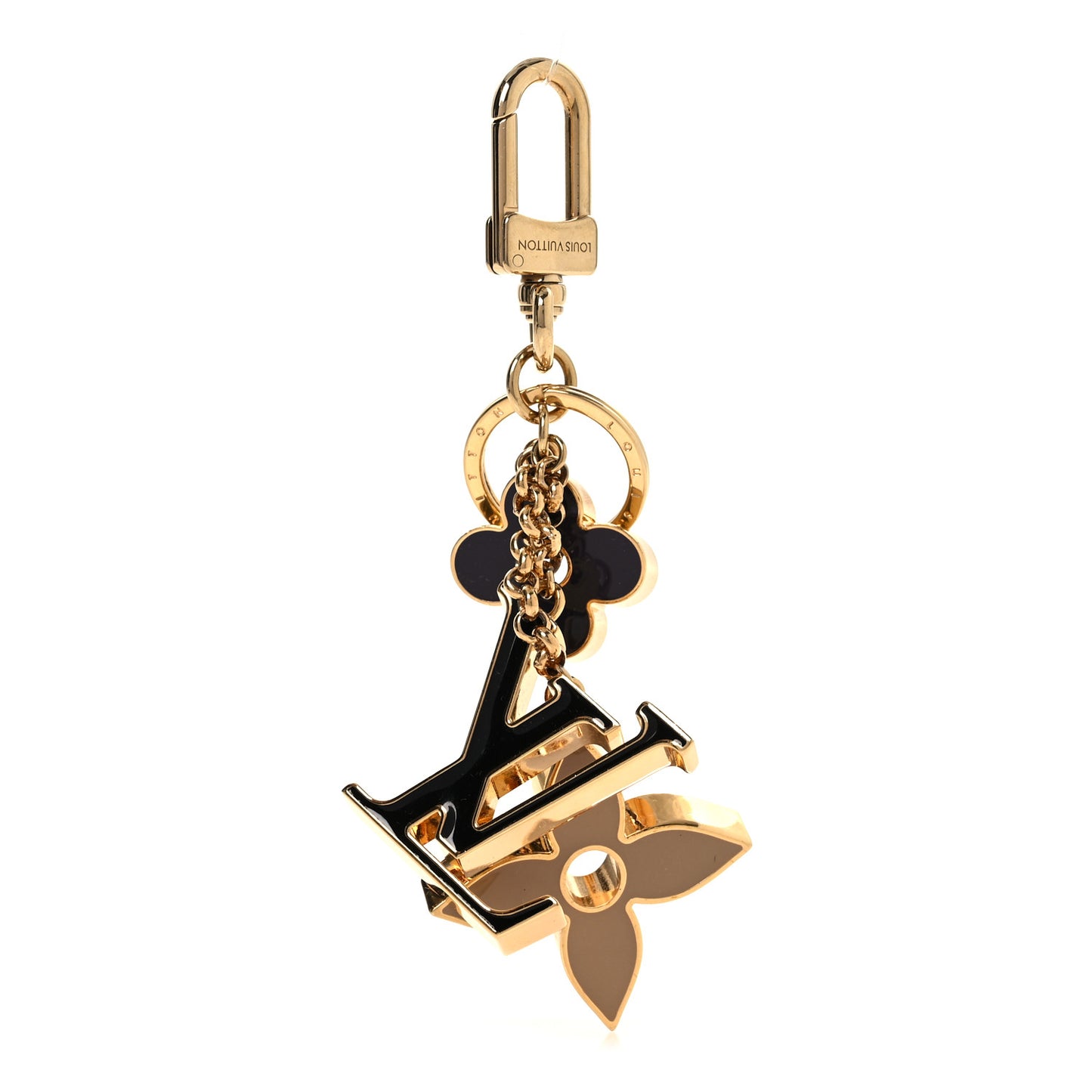 Metal Enamel Fleur De Monogram Bag Charm