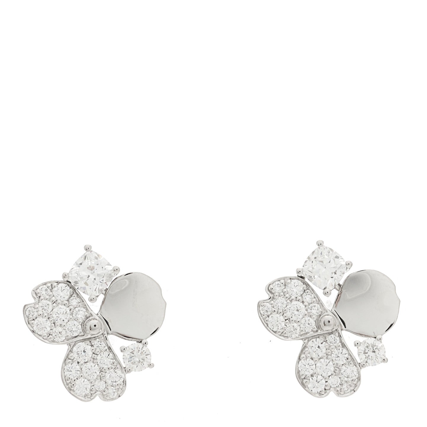 Tiffany Platinum Diamond Paper Flowers Cluster Earrings 1 of 4