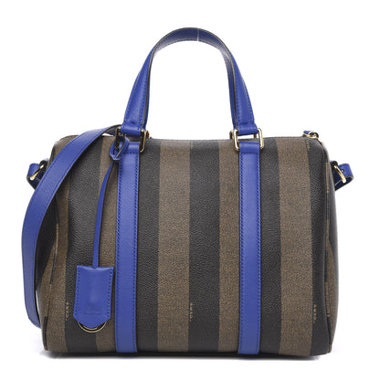 Fendi Pequin Spalmati Vitello Flamingo Small Boston Tobacco Blue Neon 1 of 10