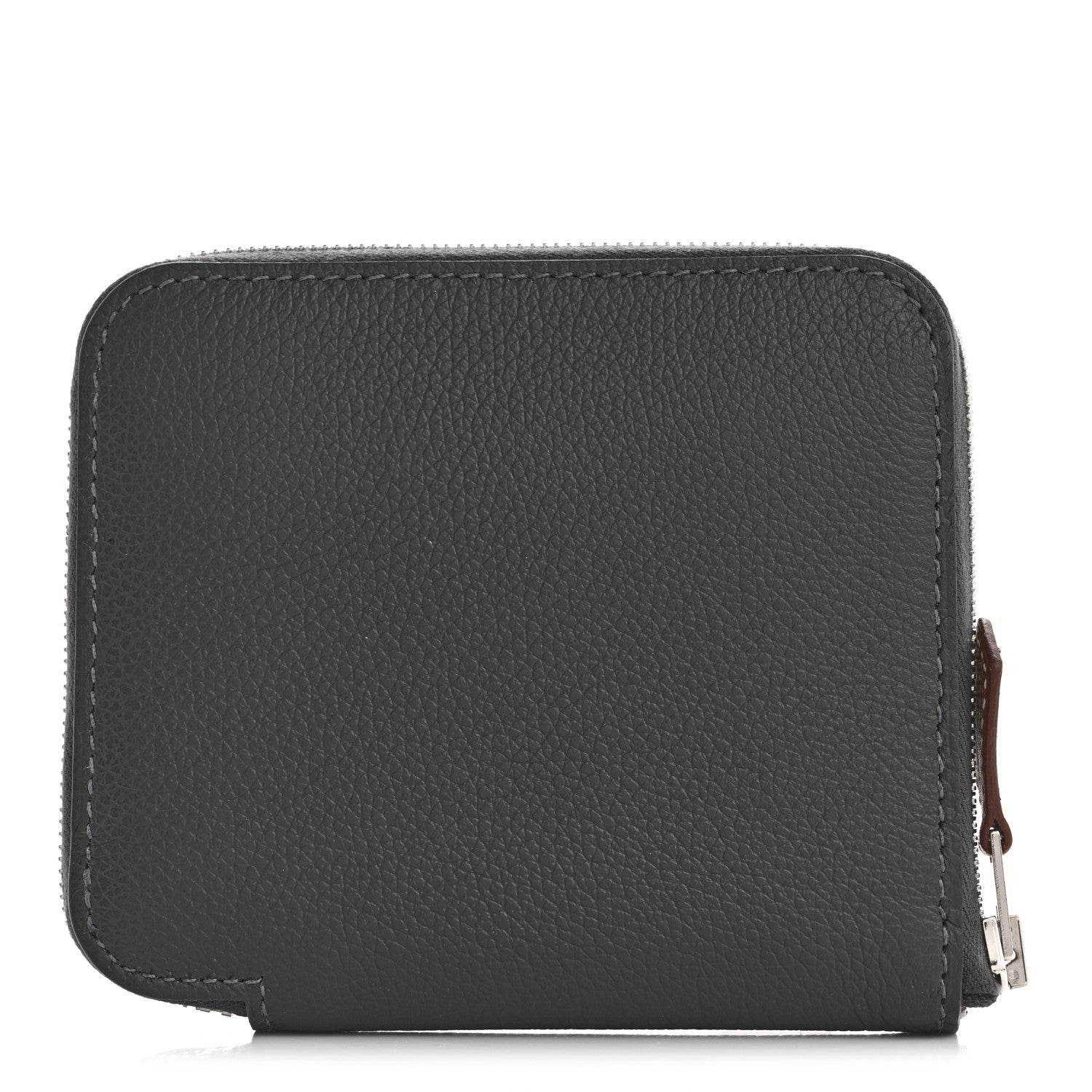 Hermes Evercolor Barenia Silk'In Compact Wallet Ardoise Black Jaune 1 of 7