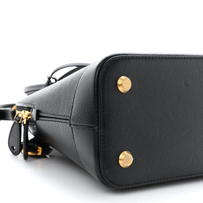 Balenciaga Grained Calfskin Logo S Ville Top Handle Bag Black White 9 of 11
