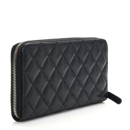 Chanel Caviar Quilted Large Gusset Zip Around Wallet Black 3 of 8