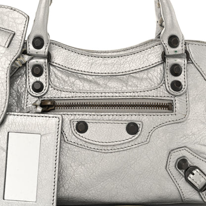 Balenciaga Metallic Agneau Classic Hardware Mini City Gris Aluminum 7 of 10
