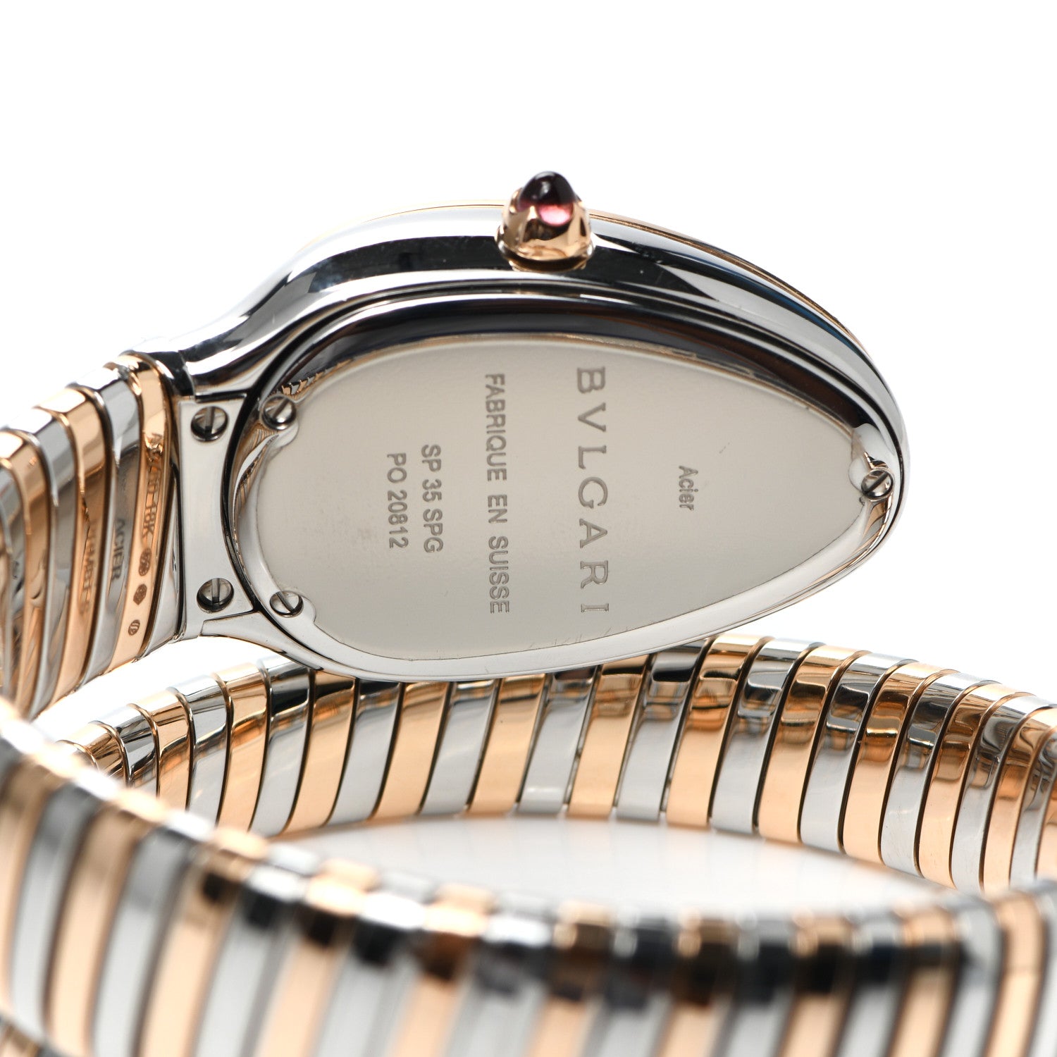 Bulgari Stainless Steel 18K Rose Gold Diamond Bezel 35mm Serpenti Tubogas Quartz Watch 4 of 5