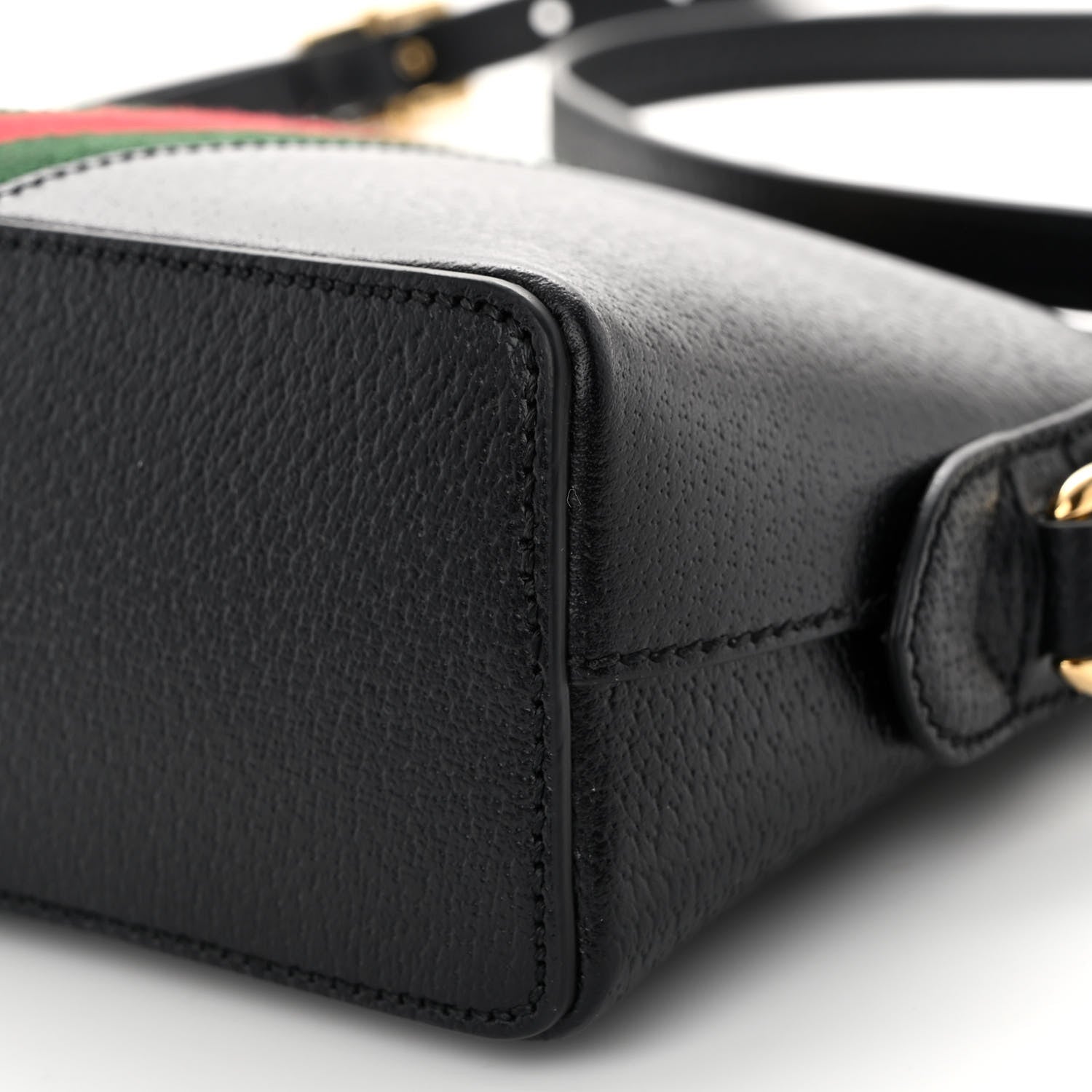 Gucci Calfskin GG Web Small Ophidia Dome Shoulder Bag Black 9 of 9