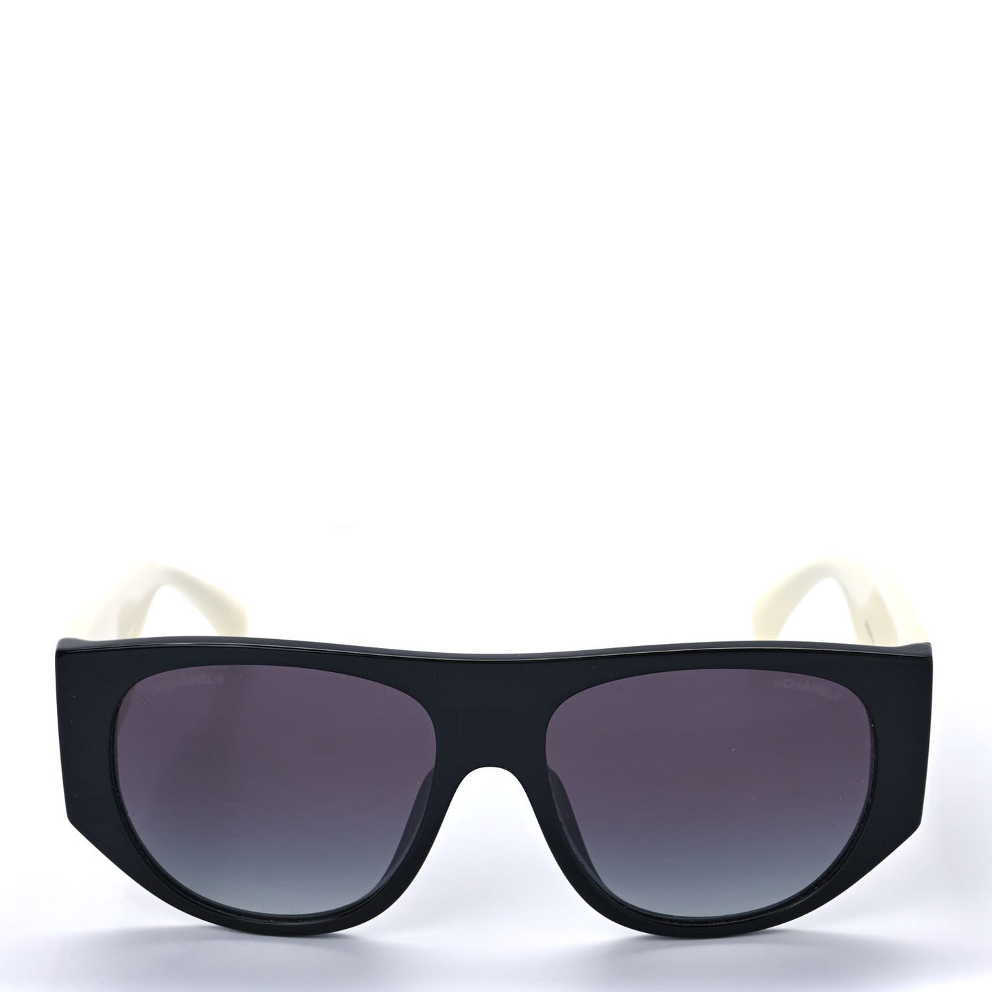 Acetate Quilted CC Pilot Sunglasses 71465 White Black