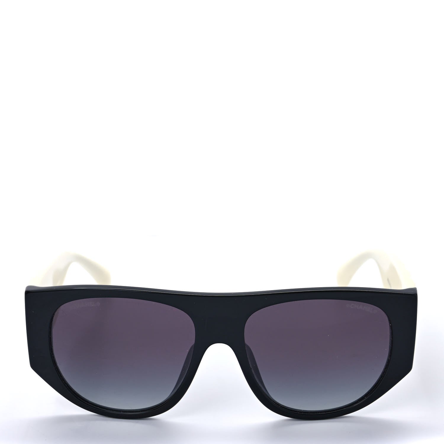Chanel Acetate Quilted CC Pilot Sunglasses 71465 White Black 2 of 8