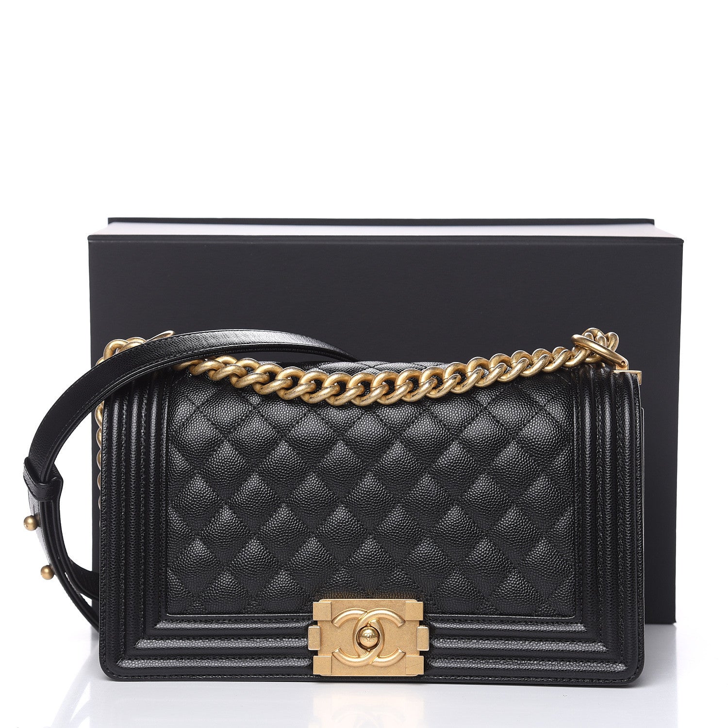 Chanel Caviar Quilted Medium Boy Flap Black 10 of 10