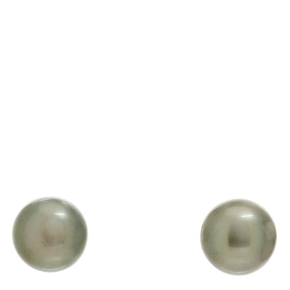 Mikimoto 18K White Gold Tahitian Cultured Pearl 8.5-9mm Stud Earrings 1 of 5