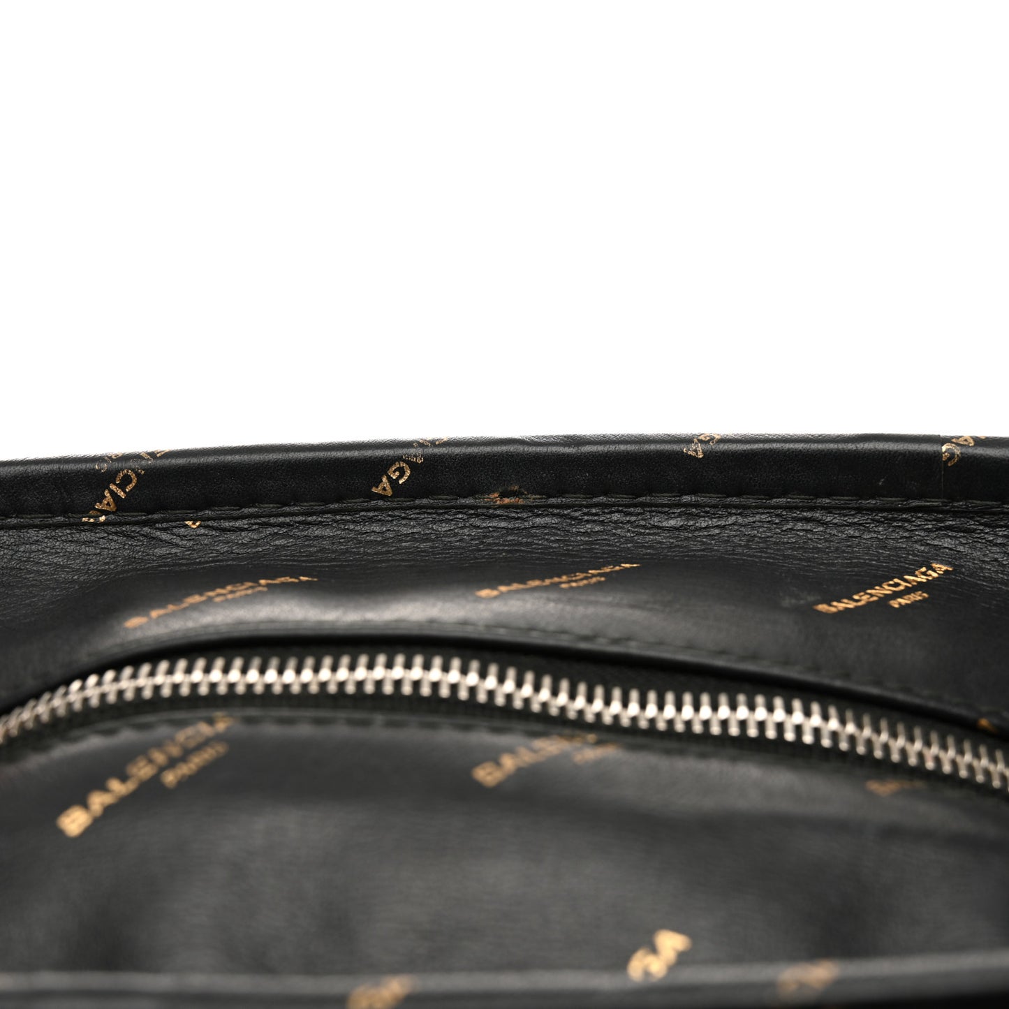 Calfskin Allover Logo XS Bazar Shopper Tote Black Gold
