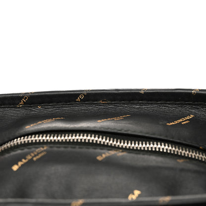 Balenciaga Calfskin Allover Logo XS Bazar Shopper Tote Black Gold 16 of 20