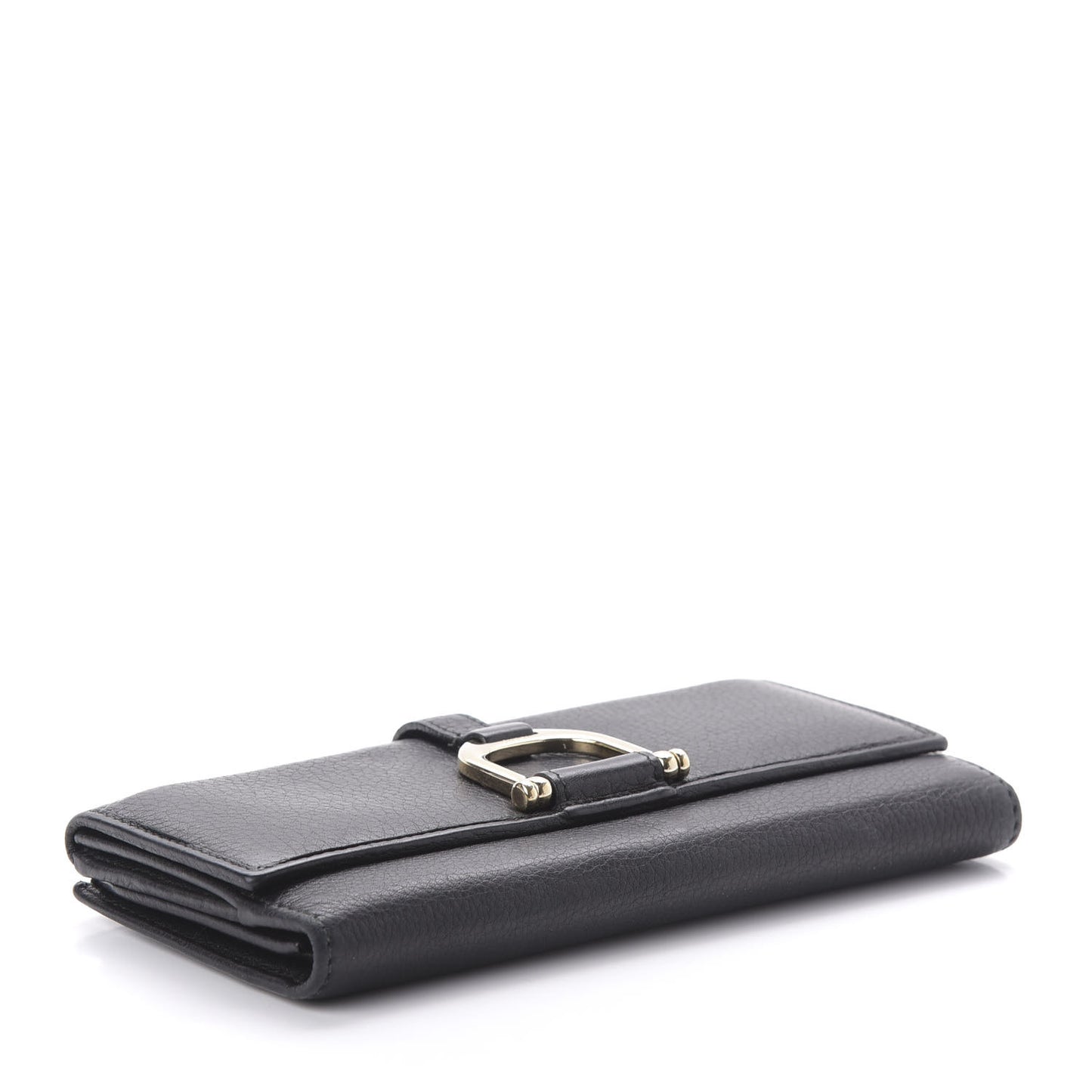 Calfskin Stirrup Continental Wallet Black