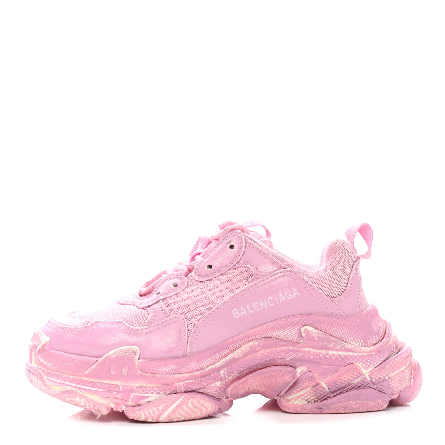 Fabric Mesh Distressed Womens Triple S Sneakers 36 Pink