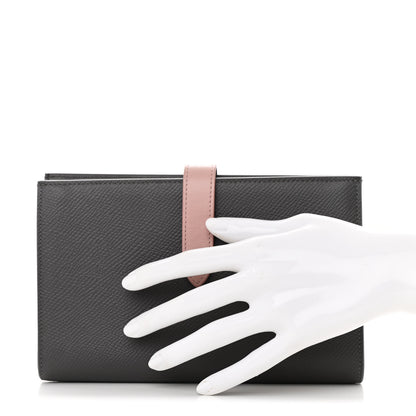 Celine Grained Calfskin Large Multifunction Strap Wallet Grey Vintage Pink 2 of 8