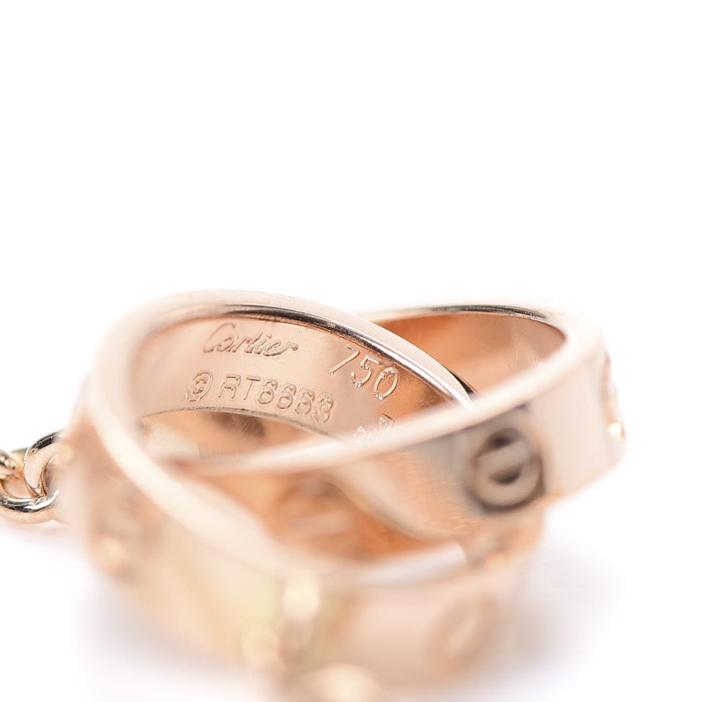 18K Pink Gold Interlocking LOVE Necklace