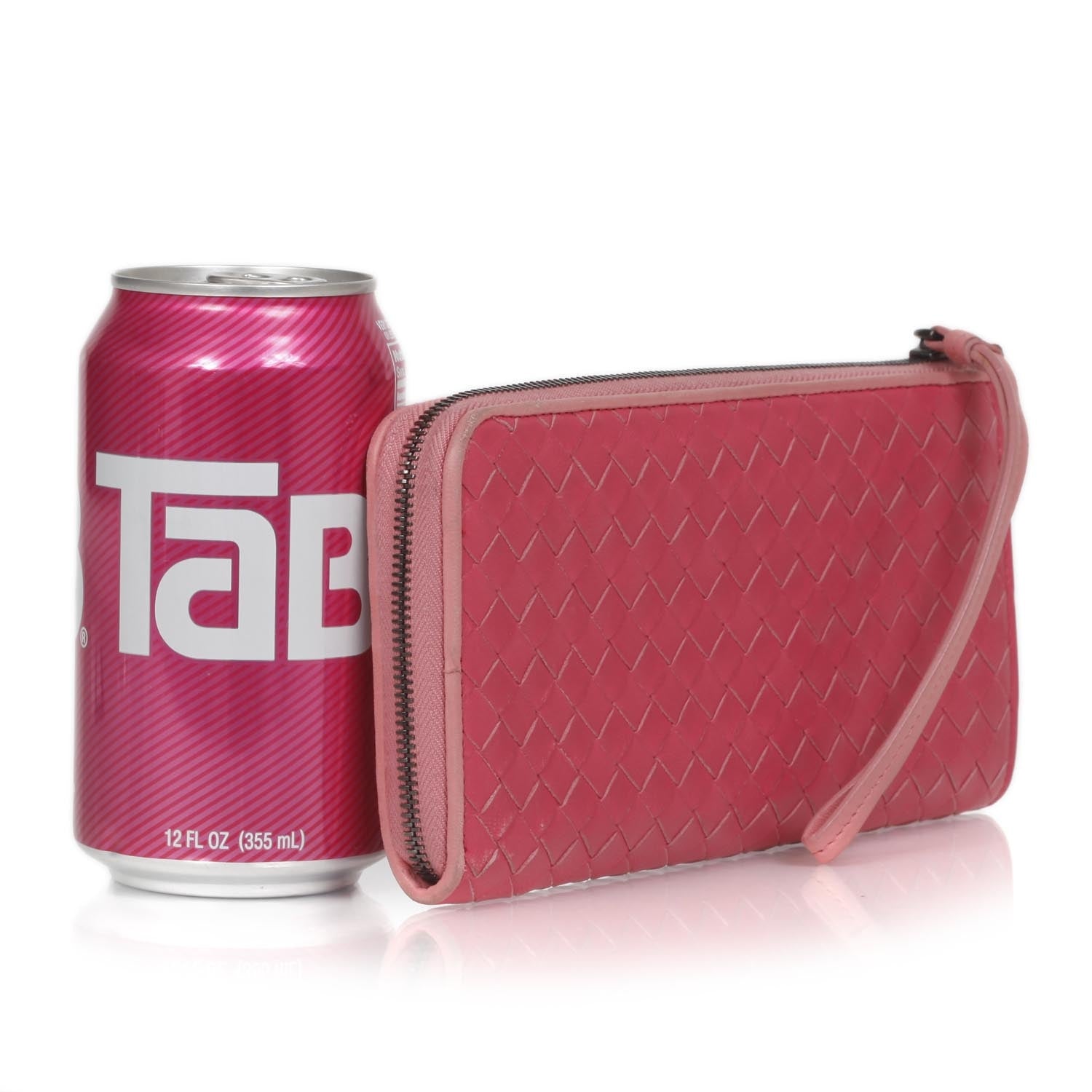 Bottega Veneta Nappa Intrecciato Zip Around Wallet Petal Pink 2 of 11