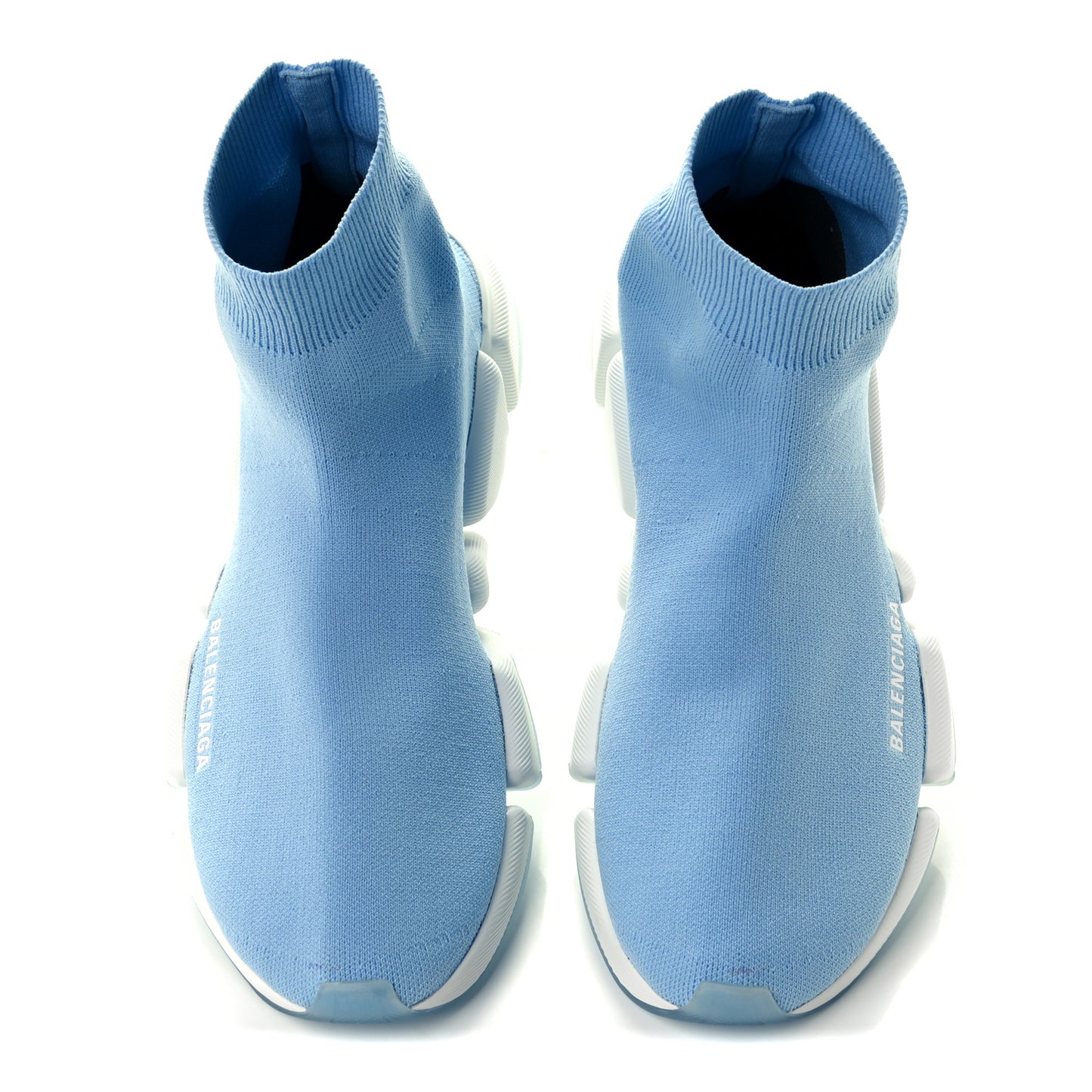 Technical 3D Recycled Knit Bi-Color Womens Speed 2.0 Transparent Sole Sneakers 42 Blue White Transparent Blue