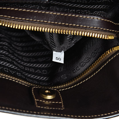 Prada Jacquard Logo Tote Brown 7 of 14