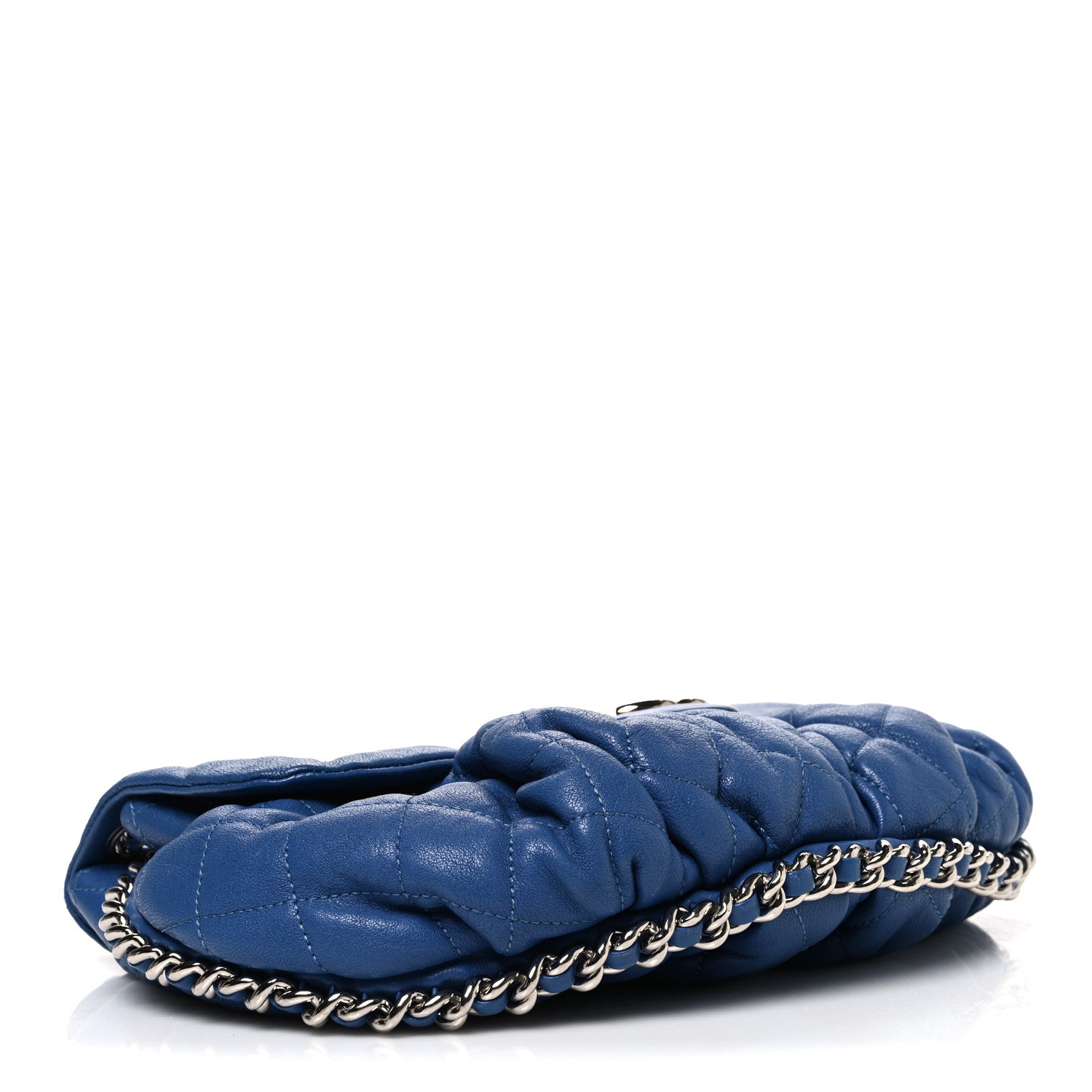 Chanel Washed Lambskin Quilted Medium Chain Around Messenger Blue 4 of 11